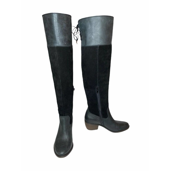 Lucky Brand Shoes - Lucky Brand Boot Womens 6 M Back Over The Knee Leather Duede Tie LK-Komah Zipper
